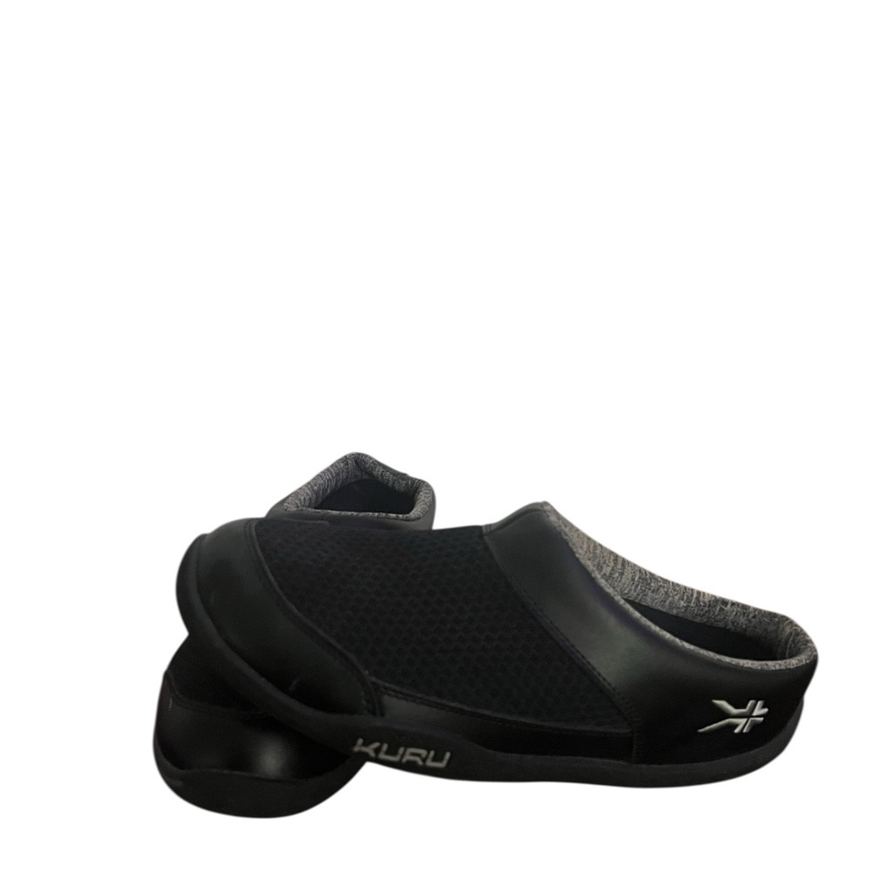 KURU Men's Black and Gray Slip-On Loafers